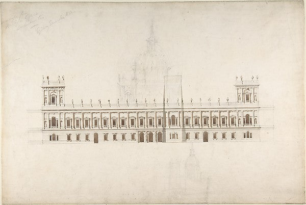 Drawing for Foreign Office Westminster for competition of 18, Poster Print Wall Art