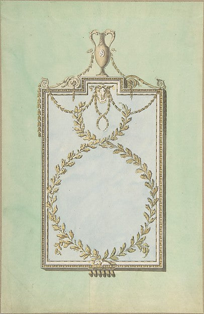 Design for a Mirror Surmounted by a Vase late 18th–early 19th, Poster Print