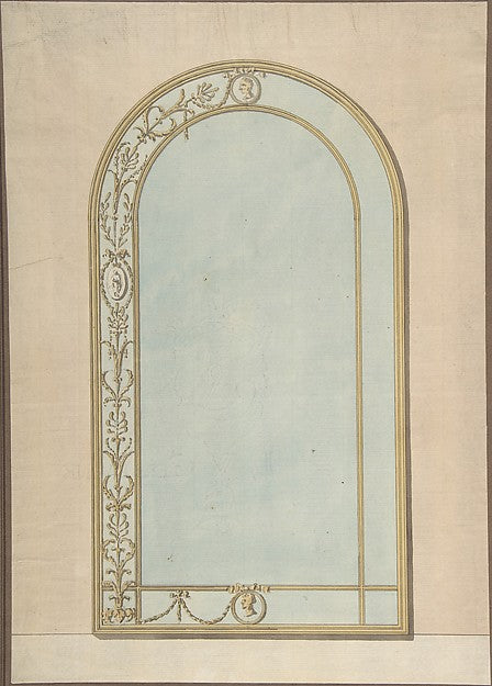 Design for a a Mirror with a Rounded Top late 18th–early 19th,16x12"(A3)Poster