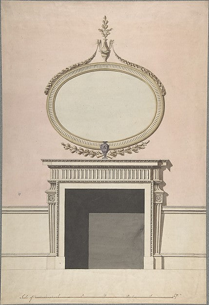 Design for a Chimneypiece late 18th–early 19th cent-John Yenn, Poster Print