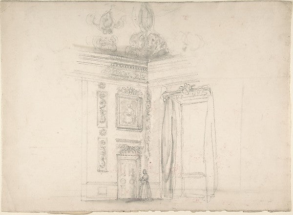 Corner of a Room with a High Coved Ceiling 19th cent-Anonymous, Poster Print Wall Art