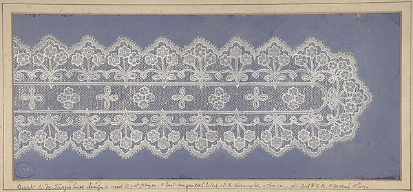 Design for lace 19th cent-Anonymous,British,19th cent, Poster Print Wall Art