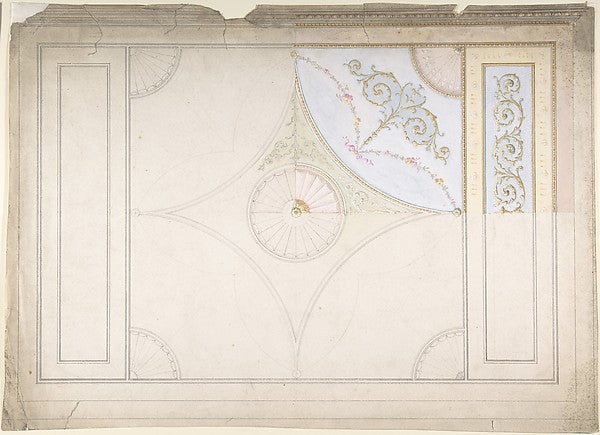 Ceiling Design late 19th cent-Anonymous, British, 19th cent,16x12"(A3)Poster