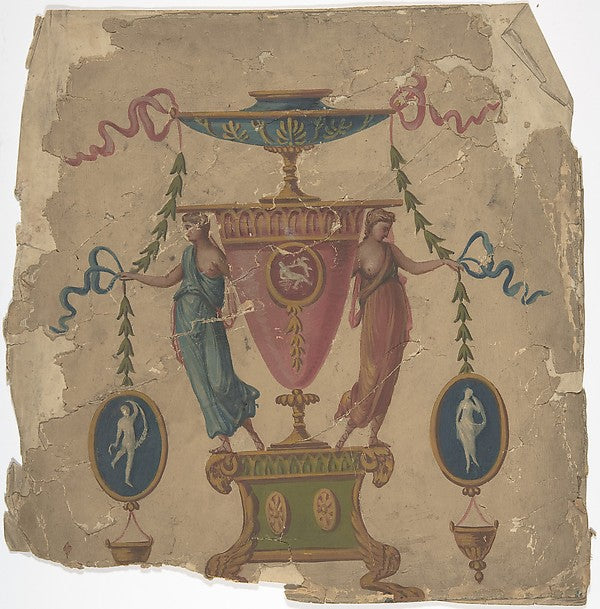 Ornamental Panel Design 18th or 19th cent-Anonymous, British, , Poster Print Wall Art