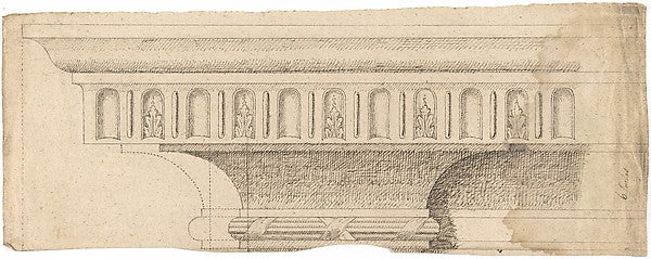 Design for the Upper Part of an Entablature 18th cent-Anonymou, Poster Print Wall Art