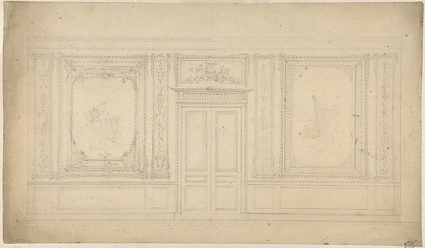 Paneled Music Room with a Door c1850-Anonymous, British, 19th , Poster Print Wall Art