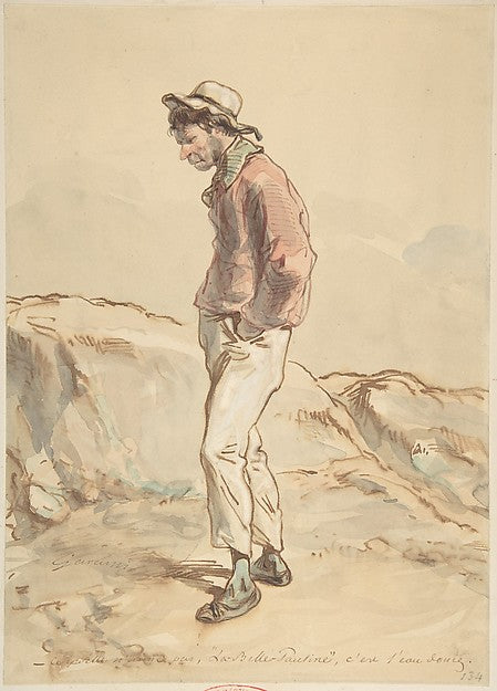 A Sailor Standing on the Shore 1859–60-Paul Gavarni [Chevalier,16x12"(A3) Poster