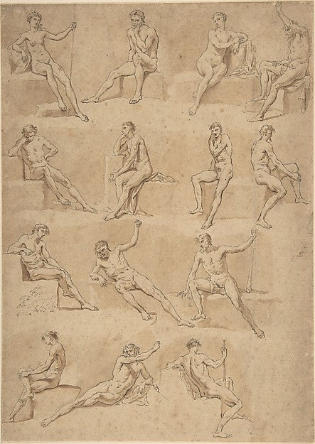 Figure Studies 18th cent-Hubert François Gravelot, Poster Print Wall Art