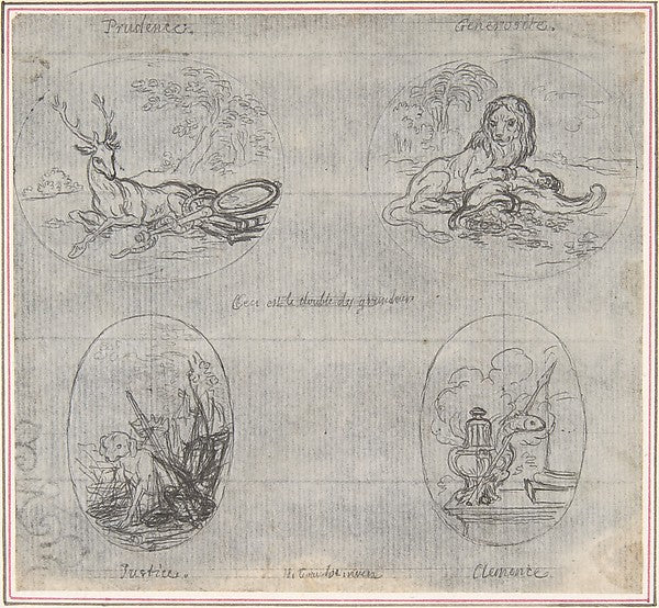 Four Small Allegories 18th cent-Hubert François Gravelot, Poster Print Wall Art