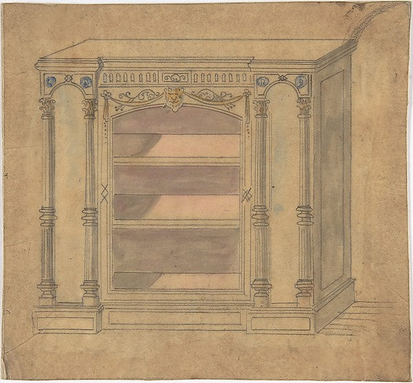 Cabinet Design with Central Shelves 19th cent-Anonymous, Briti, Poster Print Wall Art