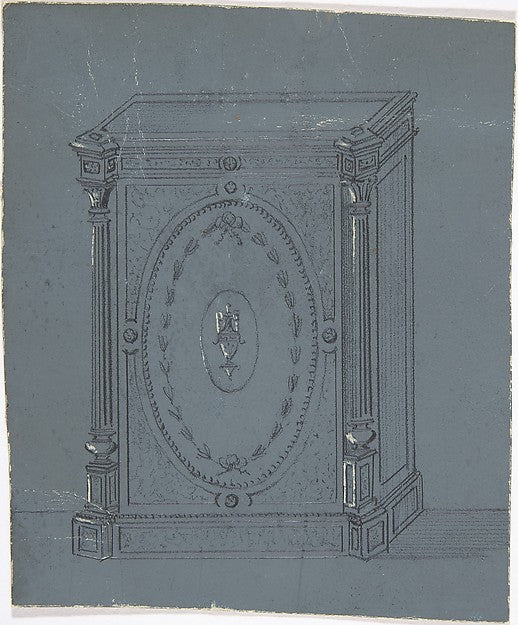 Cabinet Design with a Central Urn Ornament 19th cent-Anonymous,16x12"(A3)Poster