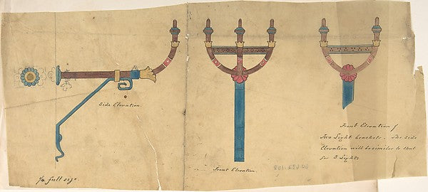 Design for Church Lights or Standards c1880-Attributed to Rich, Poster Print Wall Art