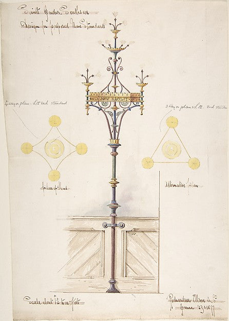 Designs for Nave Standards St. Jude's Southsea c1880-Richards, Poster Print Wall Art