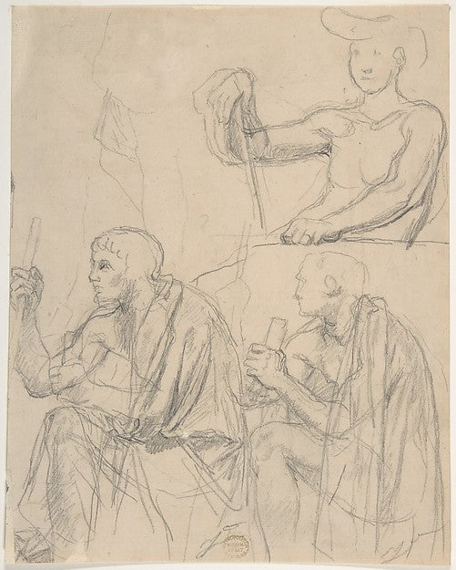 Study of Figures n.d.-attributed to Jean Auguste Dominique Ing,16x12"(A3) Poster