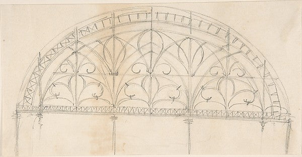 Arched Panel of Wrought Iron Ornament second half 19th cent-An, Poster Print Wall Art