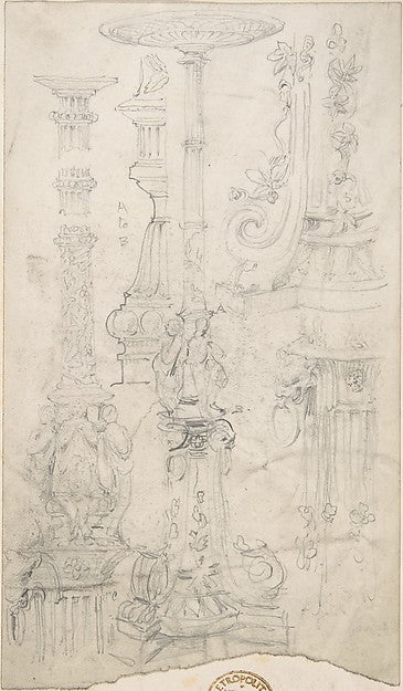 Ornamental Column Designs second half 19th cent-Anonymous, Bri, Poster Print Wall Art