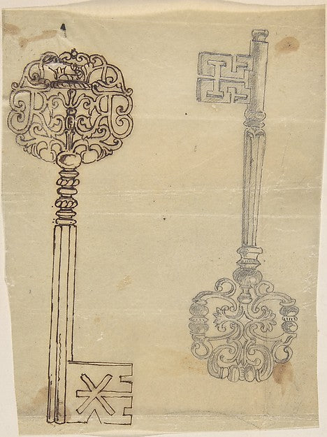 Two Keys second half 19th cent-Anonymous, British, 19th cent,16x12"(A3)Poster