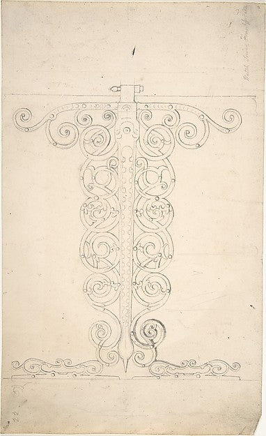 Ornamented Metal Hinge from Watch Tower Frankfurt am Main sec, Poster Print Wall Art