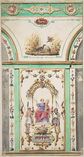 Design for Painted Wall Decoration for a Bakery second half 19, Poster Print Wall Art