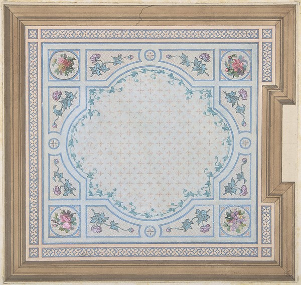 Design for Bathroom Ceiling Hôtel Cahen d'Anvers second half, Poster Print Wall Art
