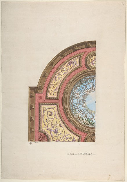 Design for Ceiling Hôtel Cottier 1879-Jules-Edmond-Charles La, Poster Print Wall Art