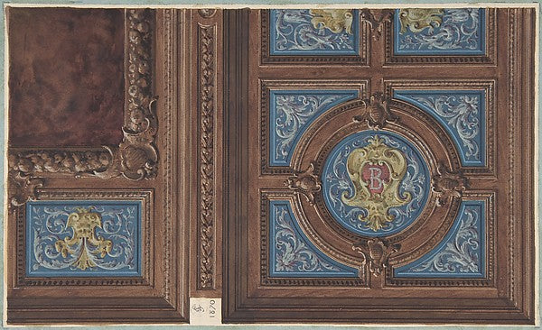 Design for Dining Room Ceiling Hôtel de Behague 1870-Jules-Ed, Poster Print