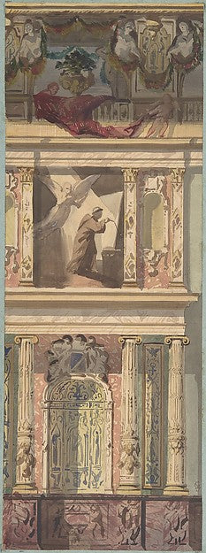 Design for a Bay of a Side Wall Château de Béhourt second hal, Poster Print Wall Art