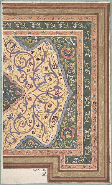 Islamic Ceiling Design for Deepdene House Surrey 1875-Jules-E,16x12"(A3)Poster
