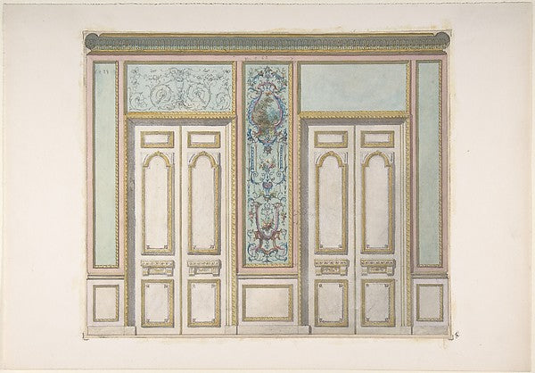 Design for a Pair of Doors Joined by an Ornamental Panel secon, Poster Print Wall Art