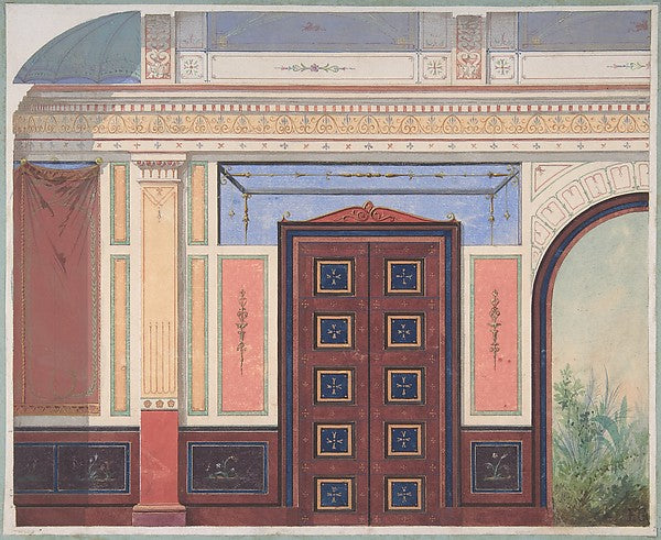Design for Elevation of Ceiling and Wall Château de Deepdene, Poster Print Wall Art