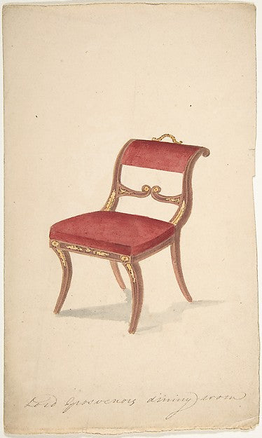 Design for a Chair "For Lord Grosvenor's Dining Room" early 1, Poster Print Wall Art