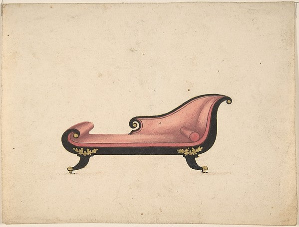 Design for a Sofa c1820-Attributed to Gillows , Poster Print Wall Art
