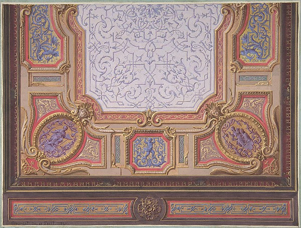 Design for Ceiling of Grand Salon Hôtel Hope 1867-Jules-Edmon, Poster Print Wall Art