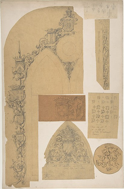 Seven Miscellaneous Designs for the de la Rochejaquelein Famil, Poster Print Wall Art