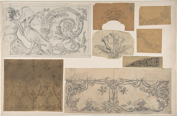 Eight Miscellaneous Designs for the de la Rochejaquelein Famil, Poster Print Wall Art