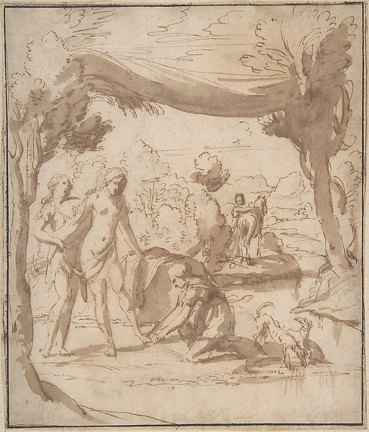 Diana Bathing 1578–1660-Francesco Albani,16x12"(A3) Poster
