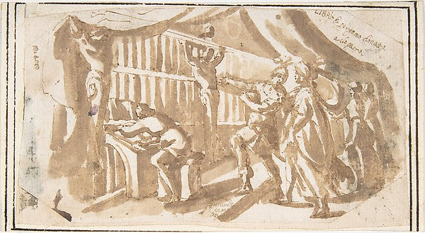 The Library of Pergamus Given to Cleopatra 1624–63-attributed, Poster Print Wall Art
