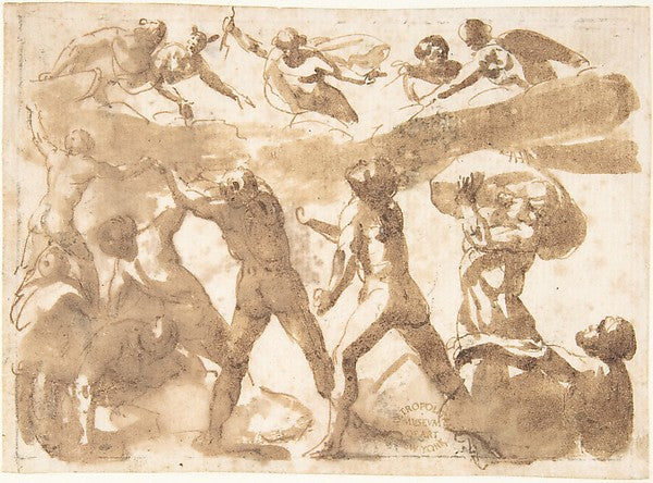 Battle of the Titans 1624–63-attributed to Francesco Allegrini,16x12"(A3) Poster