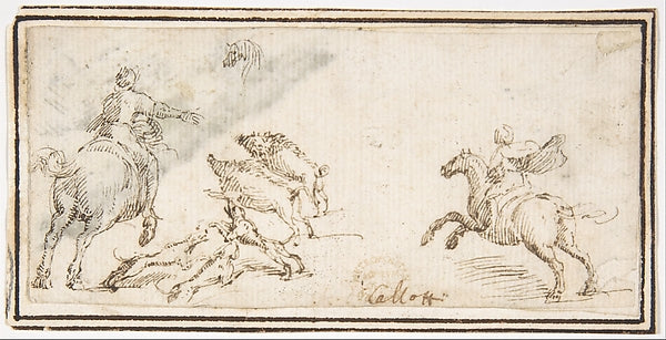 Boar Hunt 1624–63-attributed to Francesco Allegrini 1615/20–a, Poster Print Wall Art