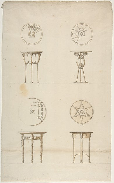 Designs for Four Decorated Tables. 1723–1808-Antonio Asprucci, Poster Print Wall Art