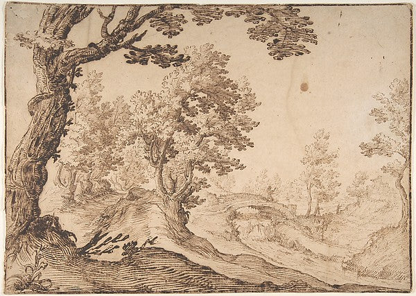 Landscape mid-17th cent-Ercole Bazicaluva,c1600,active Flore, Poster Print Wall Art