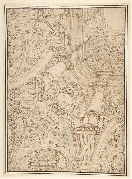 Design for One-Quarter of a Ceiling-elaborate Architectural Or, Poster Print Wall Art
