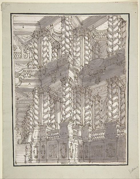 Design for Stage Set with Double Storey of Torqued Columns and,16x12"(A3)Poster
