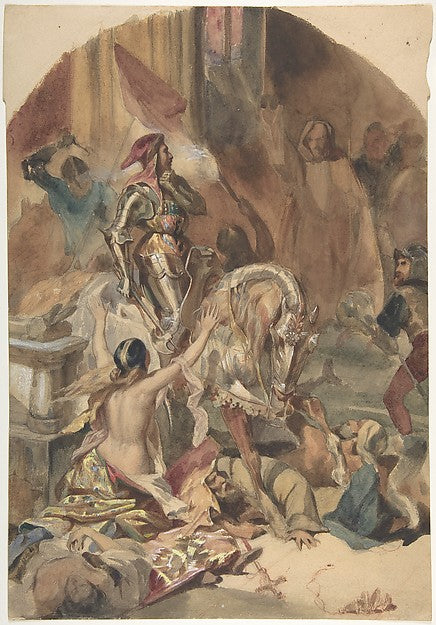 Massacre de Nesle 19th cent-Édouard-Alexandre Odier,16x12"(A3) Poster