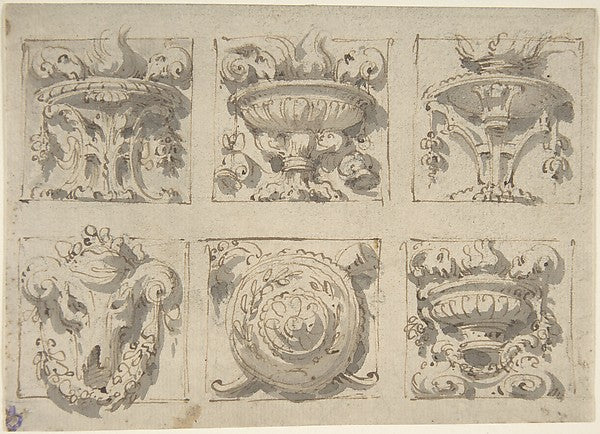 Six Designs for the Decoration of Rectangular Reliefs 1762–184, Poster Print Wall Art
