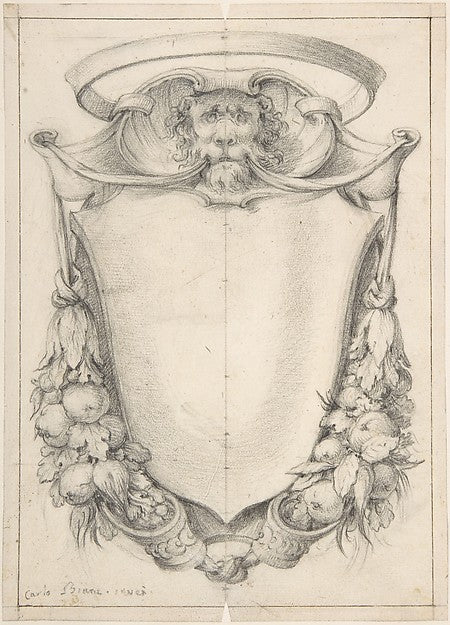 Design for a Cartouche with a Lion's Head and Nimbus 1732–1802,16x12"(A3) Poster