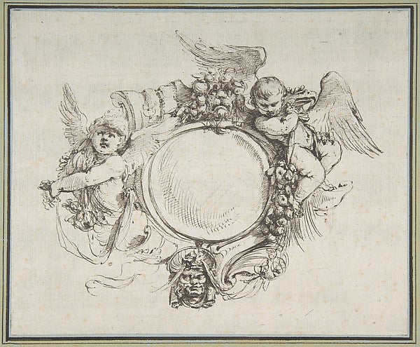 Design for a Cartouche with a Variant 1732–1802-Carlo Bianconi,16x12"(A3) Poster