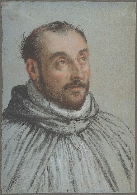 Bust-Length Portrait of an Ecclesiastic 16th cent-Carletto Cal,16x12"(A3)Poster
