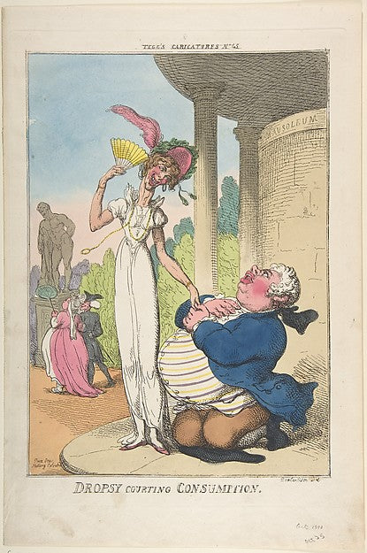 Dropsy Courting Consumption October 25, 1810-Thomas Rowlandson, Poster Print