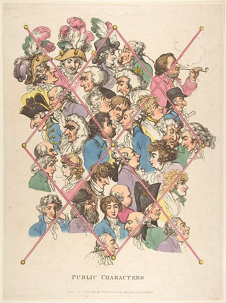 Public Characters April 1, 1801-Thomas Rowlandson, After Georg,16x12"(A3)Poster